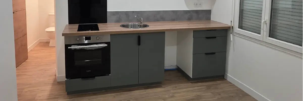 photo de la cuisine équipée de l'appartement de Agneaux